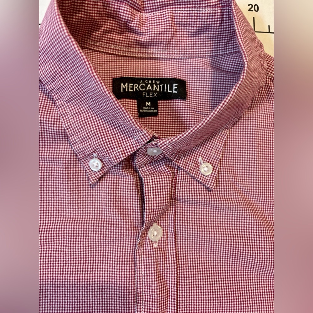 J. Crew Mercantile Men’s Size Medium Red and White Checkered Button Down Shirt